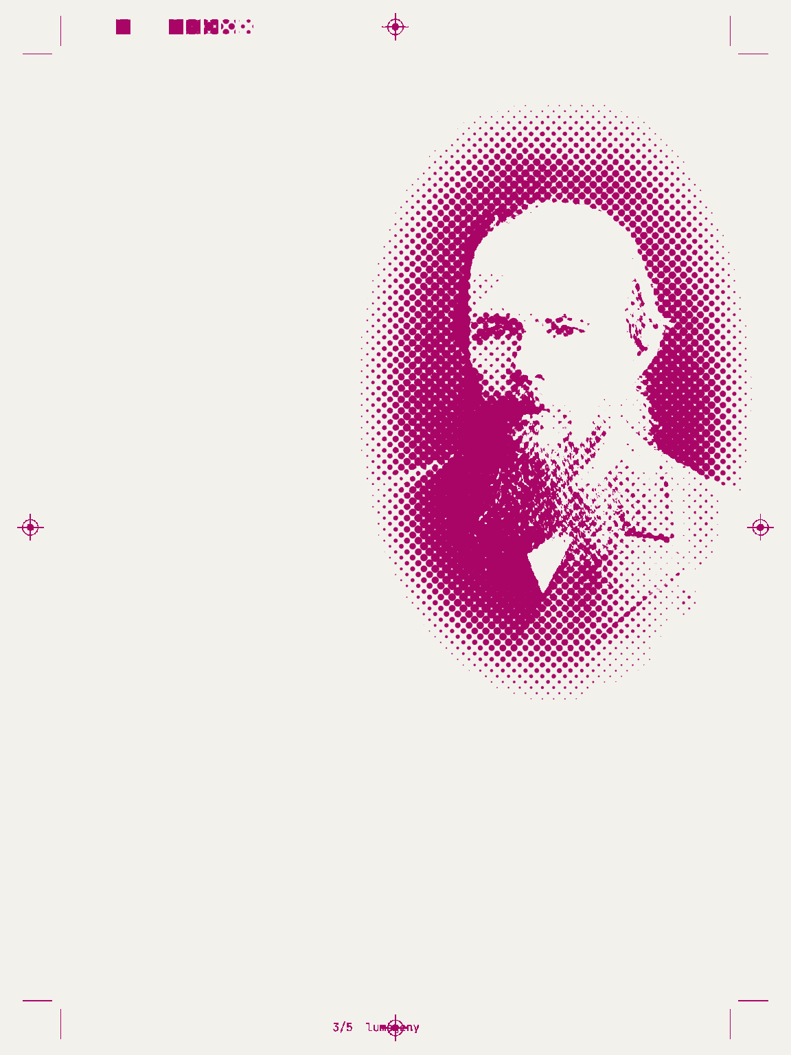 Plate 3 of the poster alone: the portrait, printed in Lumogeny’s ink.